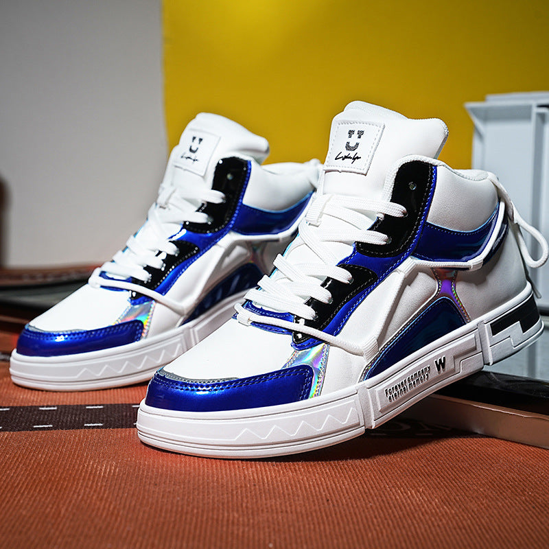 High-top Color Matching Lace Up Casual Sneakers - Bellarte Enchanté High-top Color Matching Lace Up Casual Sneakers